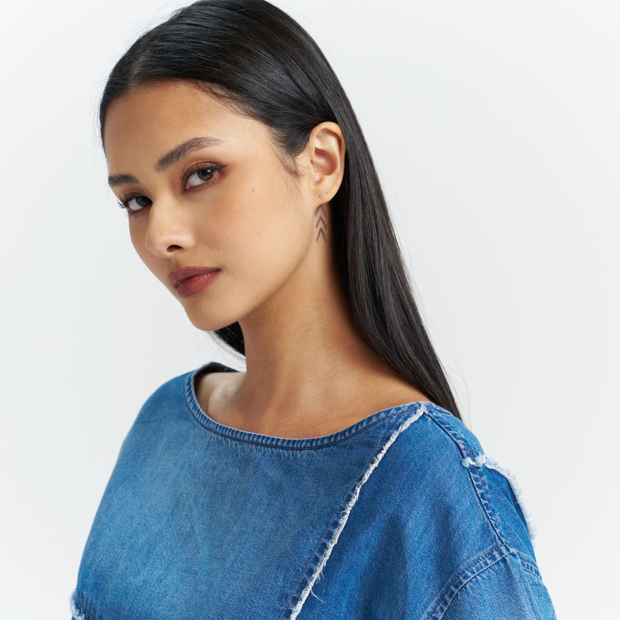 Levi's? Women's Patchwork Design Denim Short Sleeve Top - Image 6