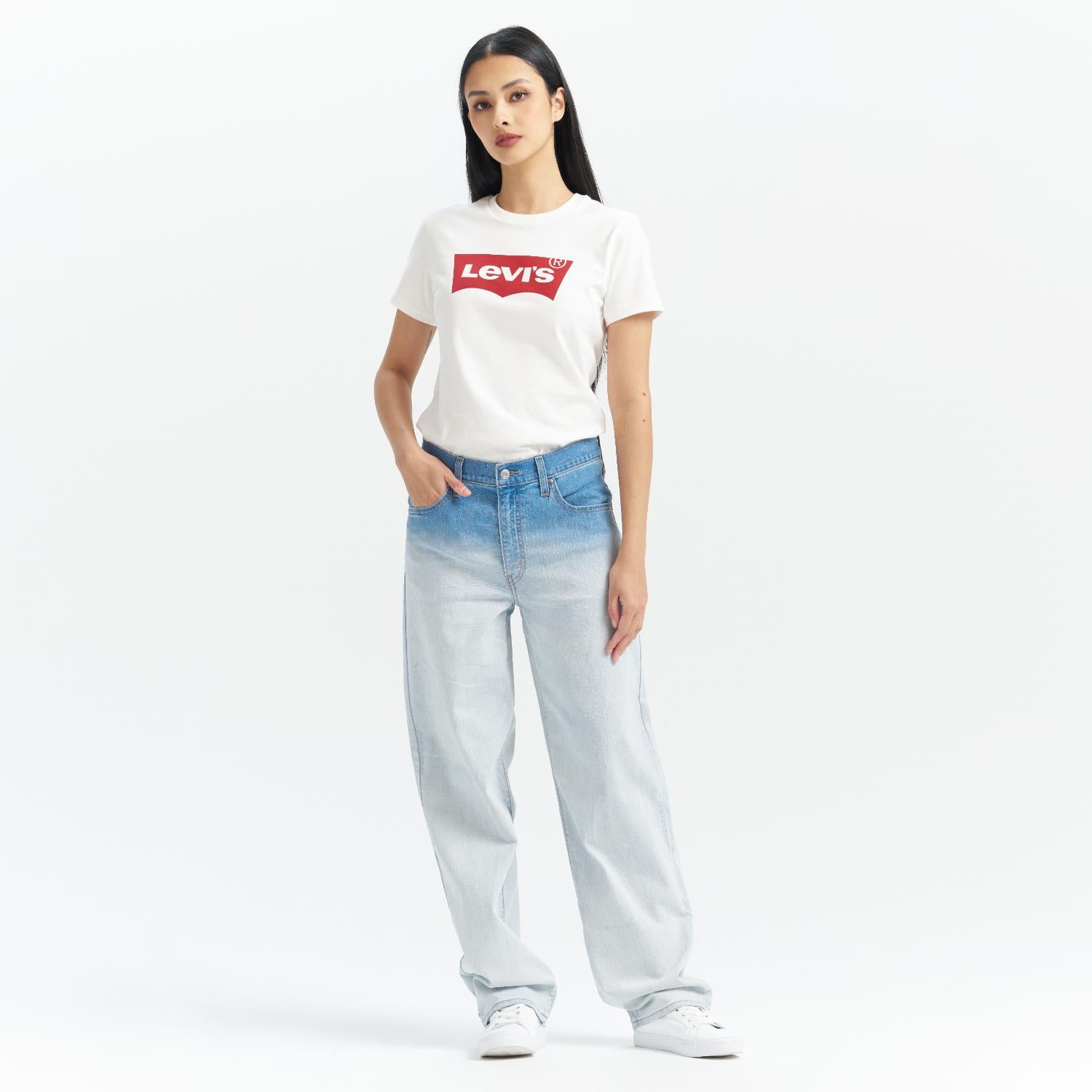 Levi's® Women's Performance Cool Mid-Rise Baggy Dad Relaxed Straight Jeans - Image 3